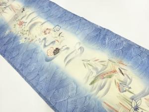 アンティーク　駒絽流水に秋草模様名古屋帯（着用可）